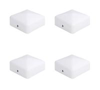 PYRAMID SQUARE WHITE FENCE/GATE POST CAP TOP 50mm x 50mm 2 Inch
