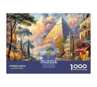 Pyramid Street Paper Egyptian Style Town Jigsaw Puzzle Set for Adults Educational Gift Relaxing Activity 52x38cm/1000pcs
