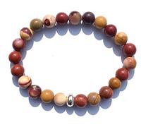 Pyramid Tatva Mookaite Jasper 8mm Bracelet, Natural Healing Crystal Reiki Chakra Stone, 2.5 Inches in Diameter, Crystal, Mookaite, 2.5 Inches in Diameter, Crystal, Mookaite, 2.5 Inches in Diameter,