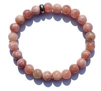 Pyramid Tatva Sunstone Bracelet 8mm Natural Healing Crystal Reiki Chakra Stone, M, Crystal, Sunstone, M, Crystal, Sunstone