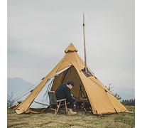 Pyramid Tent Indian Shelter Anti-Rainstorm Outdoor Camping Tent Yurt Tent with Stove Hole Family Teepee Tent