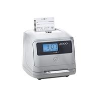 Pyramid Time Systems Model 4000 Auto Totaling Time Clock, 50 Employees, Includes 25 time Cards, Ribbon, 2 Security Keys and User Guide, Made in USA, Silver, "7.25""h x 7""w x 6.75"" d"