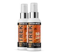 Pyramid Trek 50 Insect Repellent, 50% DEET max Strength Mosquito Repellent, up to 6hrs Protection. Unscented, Fast-Drying Spray for Travel, Trekking, Camping, Festivals. Suitable for Age 12+ (2x60ml)