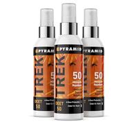 Pyramid Trek 50 Insect Repellent, 50% DEET max strength mosquito repellent, up to 6hrs protection. Unscented, fast-drying spray for travel, trekking, camping, festivals. Suitable for Age 12+ (3x100ml)