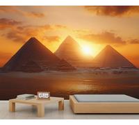 Pyramid Wall Murals, Egypt Mural, World Heritage Sites Wallpaper for Living Room Bedroom Study TV Background Decor - 350x256cm