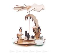 Pyramid with Penguins for Tea Lights 18.5cmx18.5cmx15.5cm NEW Erzgebirge