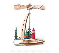 Pyramid with Santa Claus for Tealights 16x19x14.5cm NEW Erzgebirge