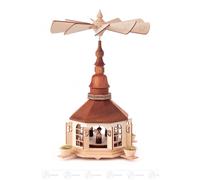 Pyramid with Seiffen Church and Carolers, for Candles d=14mm 20.5cmx29cmx20.5cm