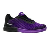 Pyramid Women’s Path Lite Seamless Mesh Bowling Shoes - Lightweight Seamless Design, Athletic Fit, Breathable Knit Upper, Universal Slide Soles, Black/Purple, 2.5 UK