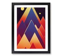 Pyramids Abstract Vol.1 Framed Print | A2 Black Framed Wall Art | Ready to Hang | Abstract Cityscape Picture | Living Room Bedroom Lounge Office