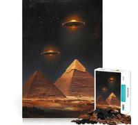 Pyramids And UFOs at Night Jigsaw Puzzles 1000 Piece for Teenagers Reason Skill Toy Serene Time Exact Cut Amazing Present (38x52cm)