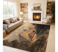 Pyramids Area Rugs for Living Room, Egyptian Pyramid Ancient Egypt Rugs for Bedroom 60x90cm, Machine Washable Carpet, Non Slip Soft Low Pile Patterned Indoor Rug QAZ11