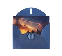 pyramids Blue Patterns greeting card 6x4 inches with envelope, covering birthdays, weddings and other occasions