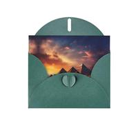 pyramids Dark Green Patterns greeting card 6x4 inches with envelope, covering birthdays, weddings and other occasions