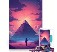 Pyramids Egypt Jigsaw Puzzles for Adults 1000 Pieces Brain Workout Toy Relaxing Fun Art Assembly (38x26cm)