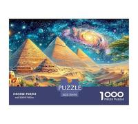 Pyramids in Desert Under Cosmic, Star-filled Night Sky 1000 Piece Jigsaw Puzzle Dream Building - Brainteasing Fun for Adults & Kids 70x50cm/1000pcs