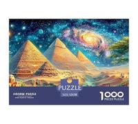Pyramids in Desert Under Cosmic, Star-filled Night Sky 1000-Piece Jigsaw Puzzle Dream Building - Educational Toy for Kids & Adults 52x38cm/1000pcs