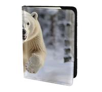 Pyramids in Flames Travel Passport Holder Cover Wallet Leather Case Travel Essentials Luggage Accessories, Polar Bear In The Snow, One Size, Contemporary