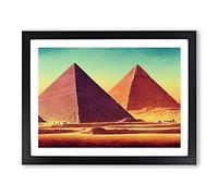 Pyramids In The Desert Framed Print | A3 Black Framed Wall Art | Ready to Hang | Modern Cityscape Picture | Living Room Bedroom Lounge Office