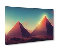 Pyramids In The Desert Vol.1 Canvas Print | Gallery Wrapped 30mm Frame Wall Art | 30x20 inches | Ready to Hang | Contemporary Landscape Picture | Living Room Bedroom Lounge Office
