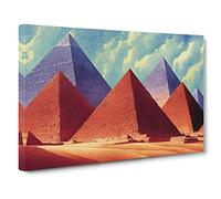 Pyramids In The Desert Vol.2 Canvas Print | Gallery Wrapped 30mm Frame Wall Art | 30x20 inches | Ready to Hang | Contemporary Landscape Picture | Living Room Bedroom Lounge Office