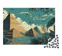 Pyramids in The Jungle Jigsaw Puzzles Puzzles for Adults Kids. 1000 Pieces Great Gifts Challenge Toy Educational Game Home Decoration for Adults& Kids Age 14 Years Up 38x26cm/1000pcs
