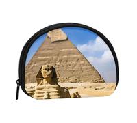 Pyramids Of Egypt Full Format Printed Polyester Portable Mini Storage Bag Shell Shaped Wallet Small Coin Wallet Shell Storage Bag