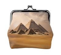 Pyramids Of Egypt Lightweight Wallet Minimalist Wallet For Daily Commute And Travel Adventures, Black, One Size, Art Deco