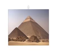 Pyramids of Egypt Print Absorbent Dish Drying Mat Kitchen Counter Coffee Bar Sink Pad Non-Slip Foldable