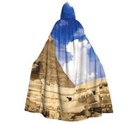 Pyramids Of Egypt Print Halloween Hooded Cape,Witch Cape,Suitable For Masquerade,Christmas Party,Cosplay Costume