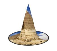 Pyramids Of Egypt Print Halloween Wide Brim Foldable Hat Suitable For Cosplay,Masquerade And Carnival-1 Piece