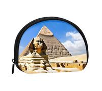 Pyramids of Egypt Print Portable Mini Storage Bag Shell Shaped Wallet Small Coin Wallet Shell Storage Bag