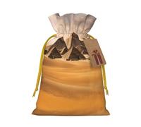 Pyramids Of Egypt Print Small Drawstring Pouch For Gifts,Reusable Gift Bag,For Holiday And Party Presents