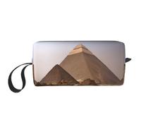 Pyramids of Egypt print Travel Toiletry Pouch, Pencil Bag Canvas Makeup Bags, Multi-Purpose Cosmetic Bags with Zipper, White, One Size