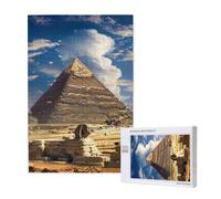 Pyramids of Egypt Printed 1000 Piece Jigsaw Puzzle for Adults, Cut Brain Teaser Game for Family Home Decor Gift(29.5x19.7 Inch)