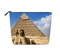 Pyramids of Egypt - Themed Makeup Bag - Waterproof Hemp Cosmetic Pouch for Travel, Daily Use & Gifts (9.5x6.7x2in)