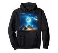 Pyramids of Egypt under Full Moon Pullover Hoodie