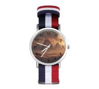 Pyramids of Egypt Wrist Watches for Men Women Casual Braided Strap Easy Reader for Work Workout