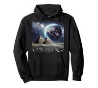 Pyramids on the Moon with Earthrise Pullover Hoodie