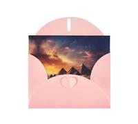 pyramids Pink Patterns greeting card 6x4 inches with envelope, covering birthdays, weddings and other occasions