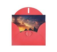 pyramids Red Patterns greeting card 6x4 inches with envelope, covering birthdays, weddings and other occasions