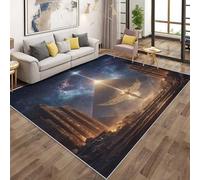 Pyramids Rugs - Egyptian Pyramid Starry Sky Angel Wings Area Rugs for Living Room Bedroom, Washable Non Slip Low Pile Large Carpet, Patterned Door Mat & Home Decor, 150x240cm QAZ23