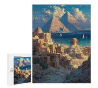 Pyramids Sphinx Ancient Egypt Landscape, 500 PCS Displayable Picture Puzzle, Mindful Gift for Adults - for A Rewarding Weekend Challenge