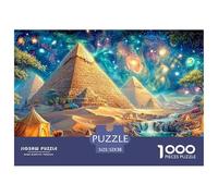 Pyramids Under A Starry Sky with Tents And A River 1000-Piece Jigsaw Puzzle Dream Building - Educational Toy for Kids & Adults 52x38cm/1000pcs
