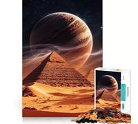 Pyramids Under Alien Sky 1000 Piece Jigsaws for Adults Puzzle Enhance Recall Together Fun Exact Edge Seasonal Gift (38x52cm)
