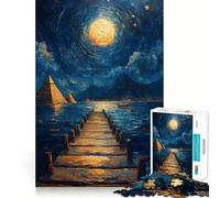 Pyramids Under Moonlight Jigsaw Puzzles for Adults1000 Pieces Mind Puzzle Cozy Relax Image Assembly (38x52cm)