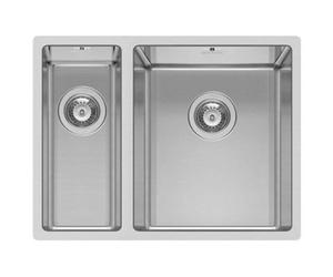 Pyramis Astris 575X440mm 2 Bowl Undermount Sink - Right Hand Drainer
