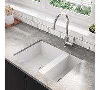 Pyramis BeBa_26206 Madison Snow 2B Undermount Granite Composite Kitchen Sink 590 x 440