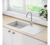 Pyramis BeBa_26209 Madison Snow 1B Inset Granite Composite Kitchen Sink 1000 x 500