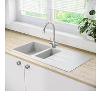 Pyramis BeBa_26212 Madison Snow 2B Inset Granite Composite Kitchen Sink 1000 x 500